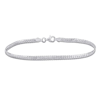 3MM Herringbone Bracelet in Sterling Silver