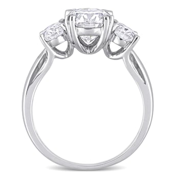 3 CT DEW Created Moissanite 3-Stone Engagement Ring in 10K Gold