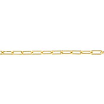 3.5MM Polished Paperclip Chain Bracelet in 18K Yellow Gold Over Sterling Silver