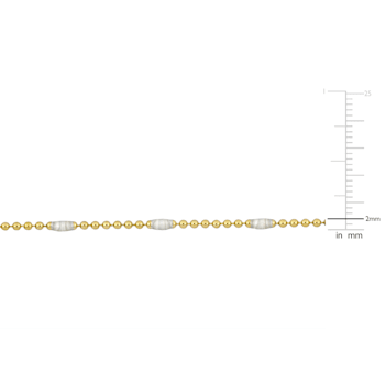 White Enamel Bead Link Necklace in 14K Yellow Gold Over Sterling Silver