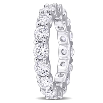 5 1/8 CT TGW Created White Sapphire Eternity Ring in Sterling Silver