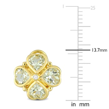 3 1/4 CT TGW Green Quartz Floral Earrings in 18k Yellow Gold Over
Sterling Silver
