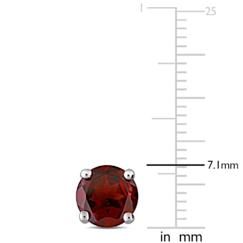 3 1/5 CT TGW Garnet Stud Earrings in Sterling Silver