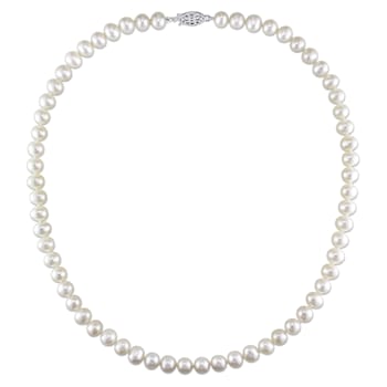 6.5 - 7 MM Freshwater Cultured Pearl 18" Strand with Sterling
Silver Clasp