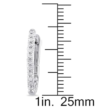 1/2 CT TW Diamond Hoop Earrings in 10k White Gold