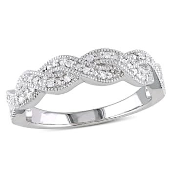 1/10 CT TW Diamond Twist Ring in Sterling Silver