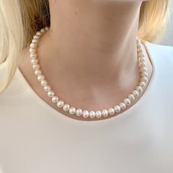 6.5 - 7 MM Cultured Freshwater Pearl 16" Strand with Sterling
Silver Clasp