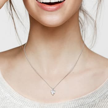 2 CT DEW Created Moissanite Solitaire Pendant with Chain in Sterling Silver