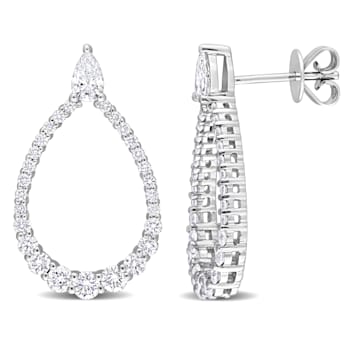 1 1/3 CT TGW Lab Grown Diamond Open Earrings in 14K White Gold