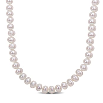 5 - 6 MM Freshwater Cultured Pearl 18" Strand with Sterling Silver Clasp
