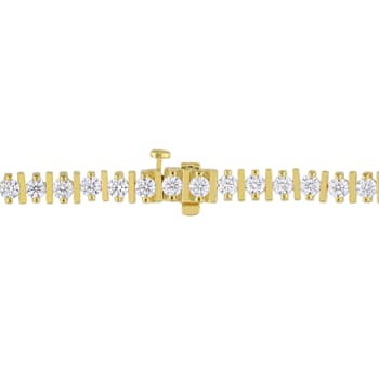 4 1/2 CT DEW Created Moissanite Bar Tennis Bracelet in Yellow Plated
Rhodium Over Sterling Silver