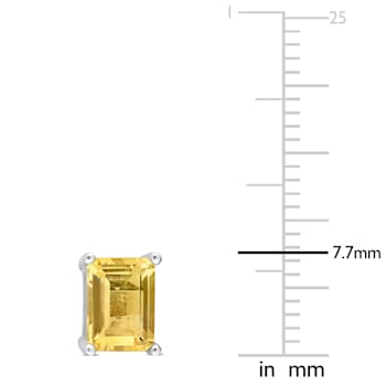 2 1/4 CT TGW Octagon Citrine Stud Earrings in Sterling Silver