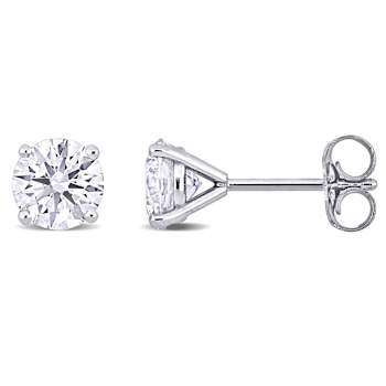 2 CT TW Lab-Grown Diamond Martini Style Stud Earrings in 14K White Gold