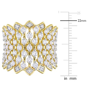 2 1/3 CT TGW Lab Grown Diamond Wide Band Ring in 14K Yellow Gold