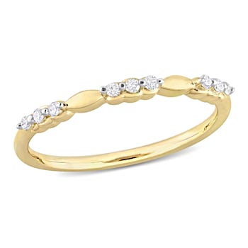 1/10ctw Diamond Promise Ring in 18K Yellow Gold Over Sterling Silver
