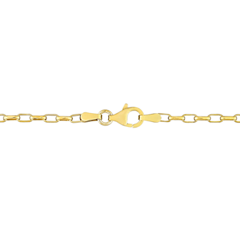 Fancy Rectangular Rolo Chain Necklace in Yellow Plated Sterling Silver