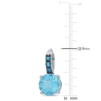 15-1/4ctw Sky Blue and London Blue Topaz Drop Earrings in Sterling Silver