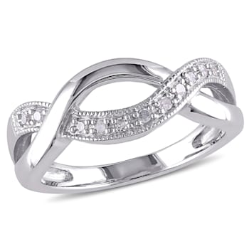 1/10ctw  Diamond Twist Ring in Sterling Silver