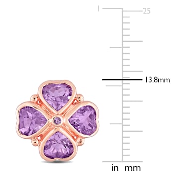 3 1/4 CT TGW Rose de France Clover Earrings in 18K Rose Gold Over
Sterling Silver