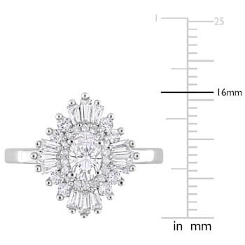 2 3/8 CT TGW Created White Sapphire Floral Ring in Sterling Silver
