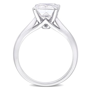3-1/2 CT DEW Moissanite Solitaire Engagement Ring in 10K White Gold