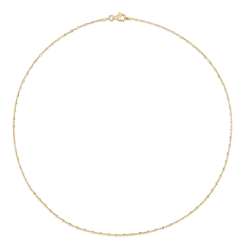 1.3MM Beaded Chain Necklace in Yellow Plated Sterling Silver