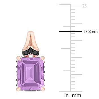 6 3/4 CT TGW Rose de France and Black Sapphire Earrings in Rose Plated
Sterling Silver