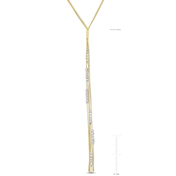 Lariat Necklace in 14K Gold Over Sterling Silver