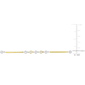 3/8 CT TW Diamond Station Necklace in 14K 2-Tone Gold
