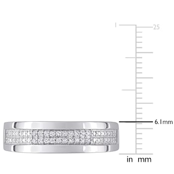 1/10 CT TW Diamond Men's Ring in Sterling Silver
