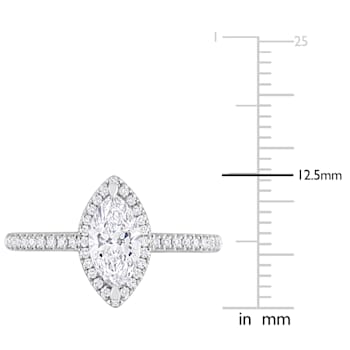 1 1/2 CT TGW Lab Grown Diamond with Tsavorite Accent Halo Engagement
Ring in 14K White Gold