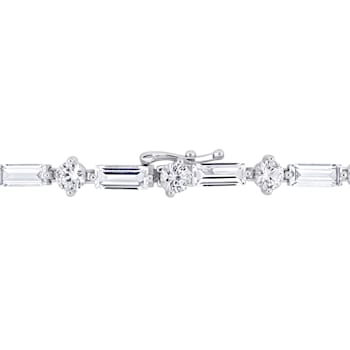 13 4/5 CT TGW Baguette & Round Created White Sapphire Bracelet in
Sterling Silver