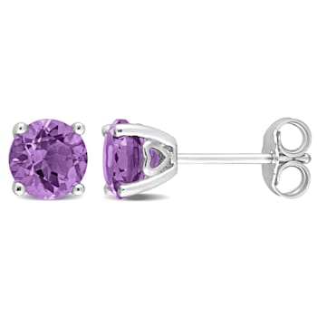 1 1/3 CT TGW Amethyst Stud Earrings in Sterling Silver