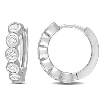 2 1/6 CT TGW Cubic Zirconia Hoop Earrings in Sterling Silver