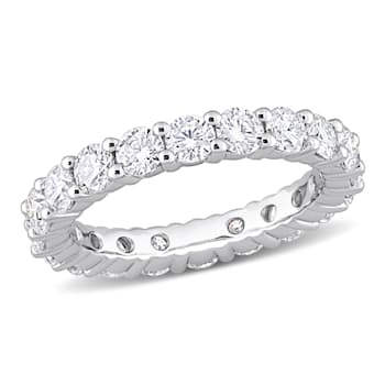 2 1/2 CT DEW Created Moissanite Eternity Band in Sterling Silver