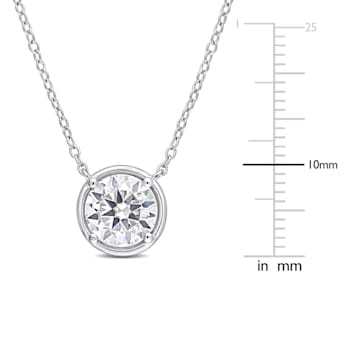 1 4/5 CT DEW Created Moissanite Halo Circle Pendant with Chain in
Sterling Silver