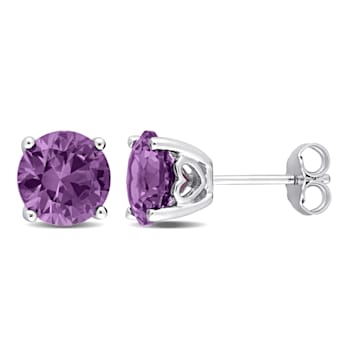 4 5/8 CT TGW Simulated Alexandrite Stud Earrings in Sterling Silver