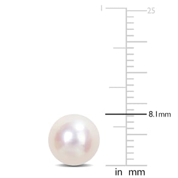 8-8.5MM Freshwater Cultured Pearl Stud Earrings in 14K Yellow Gold