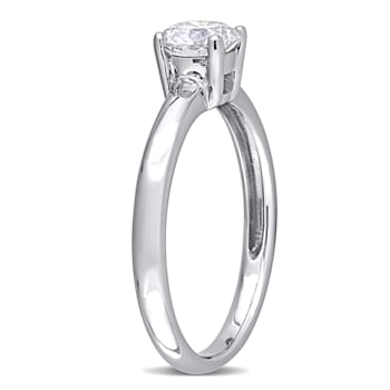 3/4 CT DEW Created Moissanite Solitaire Engagement Ring 14K White Gold