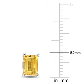 2 1/4 CT TGW Octagon Citrine Stud Earrings in Sterling Silver