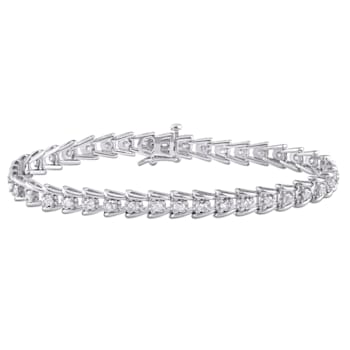 2 CT TW Diamond Tennis Bracelet in Sterling Silver