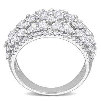 3 3/8 CT TGW Lab Grown Diamond Wide Band Ring in 14K White Gold