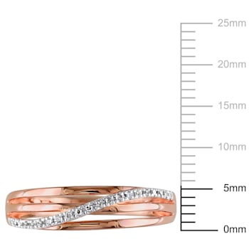 Diamond Crossover Ring in 18K Rose Gold Over Sterling Silver
