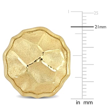 21MM Hammered Disc Earrings in 18K Yellow Gold Over Sterling Silver
