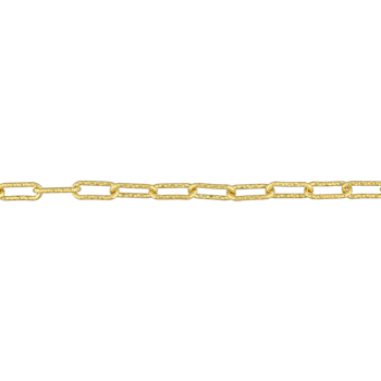 3.5MM Fancy Paperclip Chain Bracelet in 18K Yellow Gold Over Sterling Silver