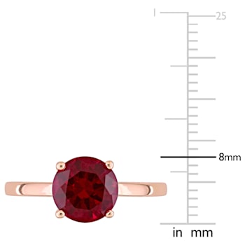 2 3/8 CT TGW Created Ruby Solitaire Ring in 10K Rose Gold