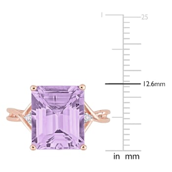 5 7/8 CTW Rose de France and White Topaz Cocktail Ring in Rose Plated
Sterling Silver