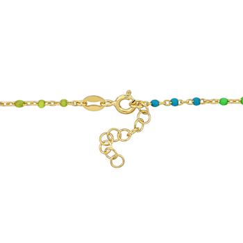 Love and Heart Charm Bracelet in Yellow Plated Sterling Silver