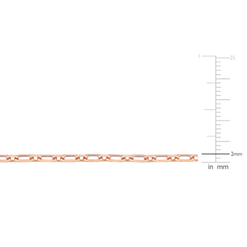 2MM Diamond Cut Figaro Chain Necklace in Rose Plated Sterling Silver