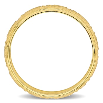 Ladies 6mm Antique Filigree Wedding Band in 14K Yellow Gold